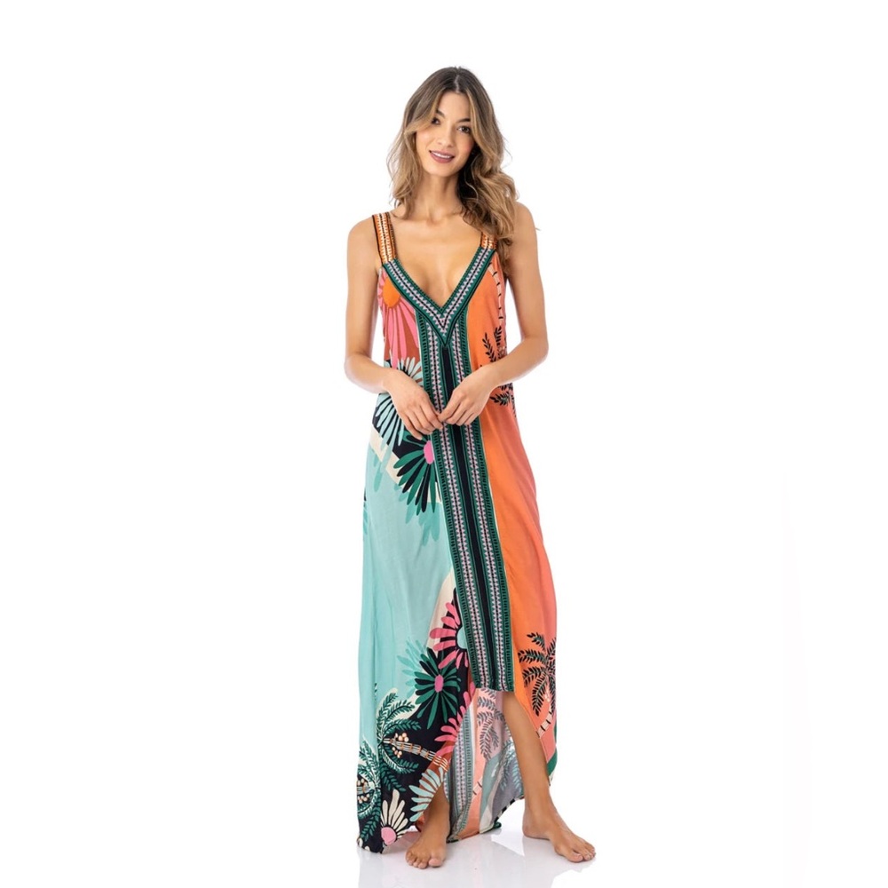 Maaji Pink and Orange Swim Coverup with Vibrant Design